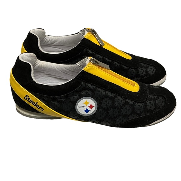 Pittsburgh Steelers Logo Pattern Zipper Canvas Sneakers - Picture 6 of 16